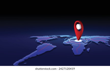 Dashboard with satellite, location and roadmap. Interface for navigation. Big data in modern city. Abstract city. Futuristic gps map navigator system, direction path, location tracks dashboard. Vector