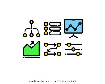 Dashboard and scheme vector line icons