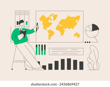 Dashboard service abstract concept vector illustration. Online reporting mechanism, key performance indicators, dashboard service tool, data metrics, information management abstract metaphor.