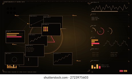 A dashboard shows different charts and graphs that highlight project performance. Various metrics are tracked with colors and shapes. Data is organized for analysis.