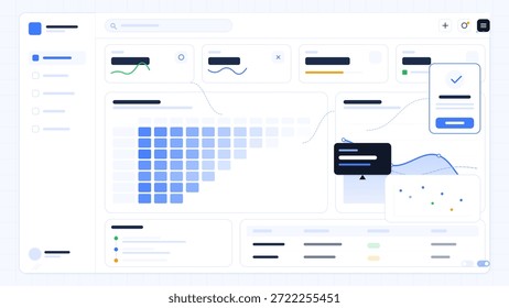 El panel muestra una serie de gráficos y gráficos que presentan información de datos. Los usuarios pueden ver las tendencias y analizar la información a través de Elementos interactivos.