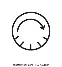 Tablero. Velocímetro. Descarga. Icono de línea de vector 