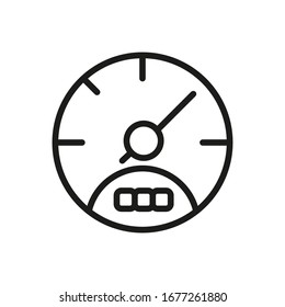 Dashboard. Speedometer. Download. Vector Line icon 