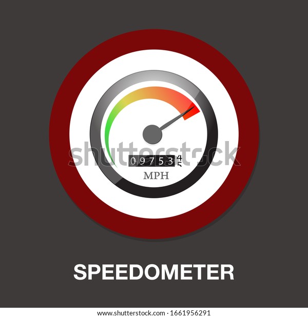 dashboard speedometer gauge isolated vector performance technology