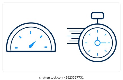 Dashboard- und Geschwindigkeitsmesser-Symbolkonzept