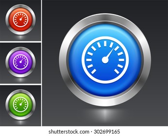 Dashboard Speedometer on Blue Round Button