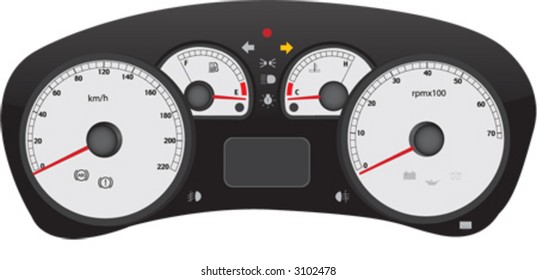 Dashboard of a sport car over black background