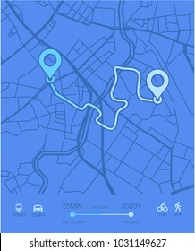 Dashboard theme creative infographic of city map navigation. Vector illustration