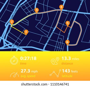 Dashboard theme creative infographic of city map navigation. Vector illustration.