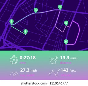 Dashboard theme creative infographic of city map navigation. Vector illustration.