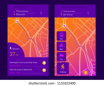 Dashboard theme creative infographic of city map navigation. Vector illustration.