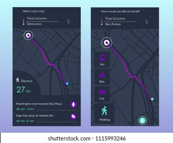 Dashboard theme creative infographic of city map navigation. Vector illustration