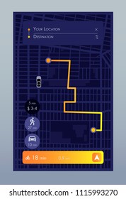 Dashboard theme creative infographic of city map navigation. Vector illustration