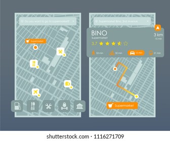 Dashboard theme creative infographic of city map navigation. Vector illustration