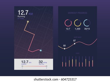 Dashboard theme creative infographic of city map navigation