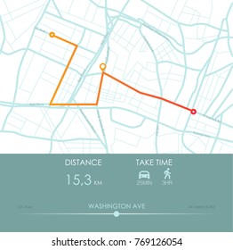  Dashboard-Thema kreative Infografik der Stadtplan-Navigation.  Vektorgrafik.