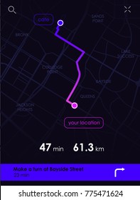 Dashboard theme creative infographic of city map navigation. Vector illustration