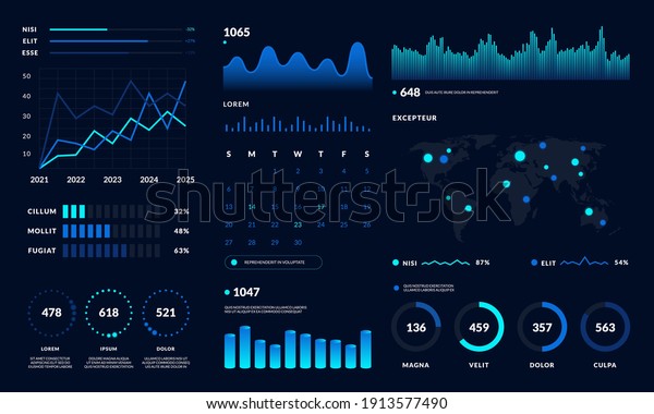 Dashboard UI. Data\
HUD diagram design, graph and chart modern graphic interface.\
Vector futuristic\
dashboard