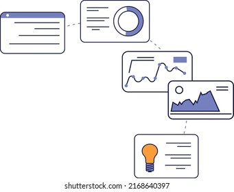 Dashboard ui elements. Data statistic icons and buttons