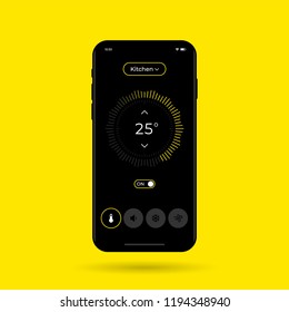 Dashboard UI and UX Kit. Control center design. Temperature control in the room. EPS 10.