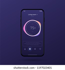 Dashboard UI and UX Kit. Control center design. Temperature control in the room. EPS 10.