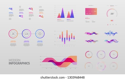 Dashboard UI and UX Kit. Control center design. Infographics design vector and marketing icons can be used for workflow layout, diagram, annual report, web design.