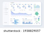 Dashboard UI, UX, KIT, great design for any site purposes. Business infographic template. Vector flat illustration. Big data concept User admin panel template design. Analytics admin dashboard.