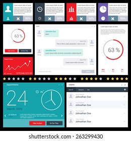 Dashboard UI and UX kit for website and mobile app designs | chat screen, appointment calendar widget, sales widget, users contact list, services block set