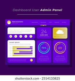 Dashboard user panel with flat design vector design in eps 10