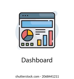 ilustración de diseño de iconos de contorno vectorial de tablero. Símbolo de análisis web sobre archivo EPS 10 de fondo blanco