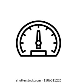 Dashboard Vector Line Icon in outline style on white background, speed meter icon