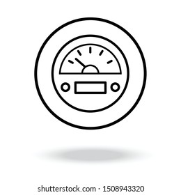 Dashboard Vector Line Icon.speed Meter.