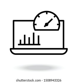 Dashboard Vector Line Icon.speed Meter.