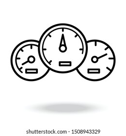 Dashboard Vector Line Icon.speed Meter.