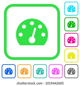 Dashboard vivid colored flat icons in curved borders on white background