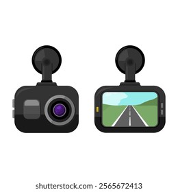 Dashcam Road Recorder Cartoon Color Illustration Icon