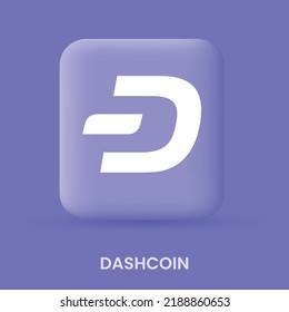 DashCoin (DASH) Kryptozeichen-Symbol für Währungen, Vektorgrafik