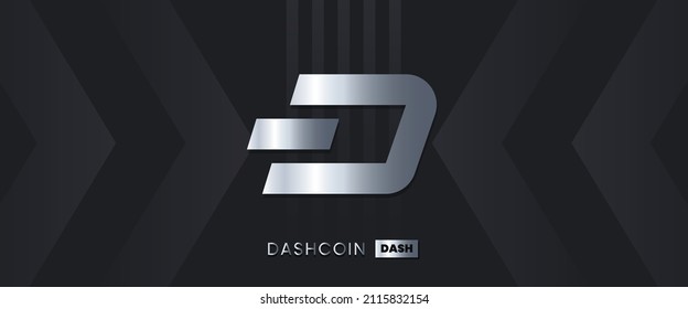 Dashcoin DASH Cryptocurrency symbol vector illustration. Block chain based technology background with crypto logo design. 
