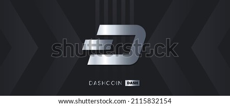 Dashcoin DASH Cryptocurrency symbol vector illustration. Block chain based technology background with crypto logo design. 