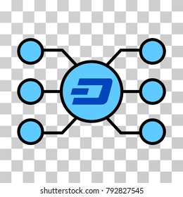 Dashcoin Masternode Links vector pictograph. Illustration style is flat iconic symbol on a chess transparent background.