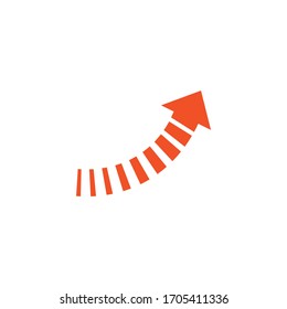 Dashed arrow indicates the direction up. moving upward. Stock Vector illustration isolated on white background.