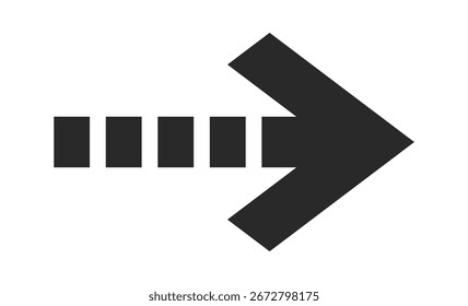 Design gráfico de símbolo de seta tracejada