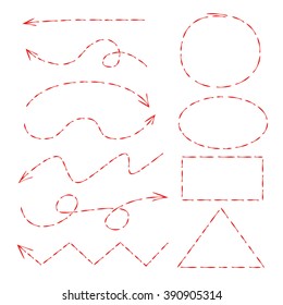 Dashed Arrows, Circle Highlighter, Rectangle Highlighter Set