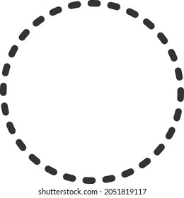 Dashed circle area vector illustration. Flat illustration iconic design of dashed circle area, isolated on a white background.