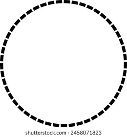 dashed circle design element, dash circle border frame
