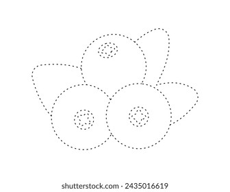 dashed cranberry outline for coloring book template, cranberry for kids illustration worksheet printable