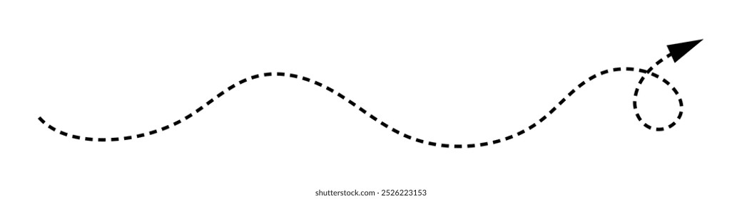 Ícone de vetor de seta tracejada e pontilhada