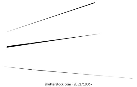 Dashed dynamic lines, stripes. 3D Lines in perspective vanishing with gaps