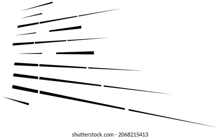 Dashed dynamic lines, stripes. 3D Lines in perspective vanishing with gaps