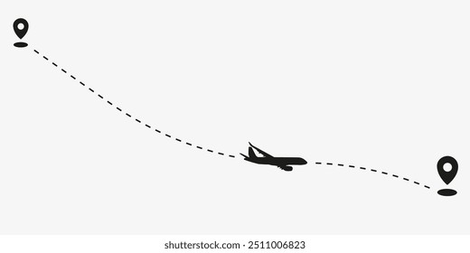 Dashed flights from the starting point and along the trajectory to the end. EPS 10